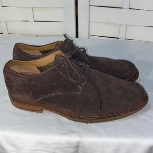 Clarks Clarksdale Dark Brown Suede Derby Shoes Size 8.5